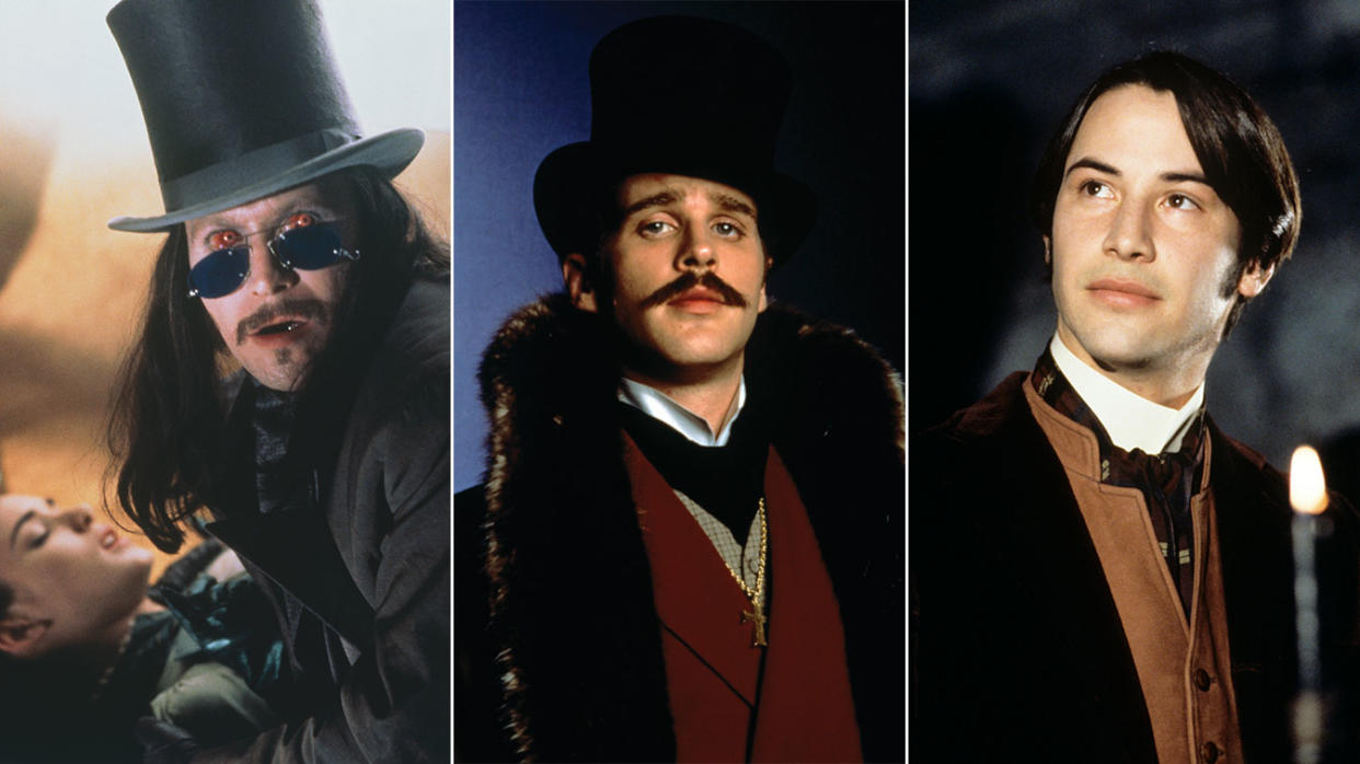 Cary Elwes (centre) appears in Bram Stoker's Dracula with Gary Oldman (l) and Keanu Reeves (r).  (© 1992 Columbia Pictures Industries, Inc. All Rights Reserved.)