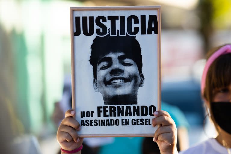 Marcha y misa por el aniversario de la muerte de Fernando Baez Sosa, en Villa Gesell, Provincia de Buenos Aires. El 18 de Enero de 2021 (archivo)