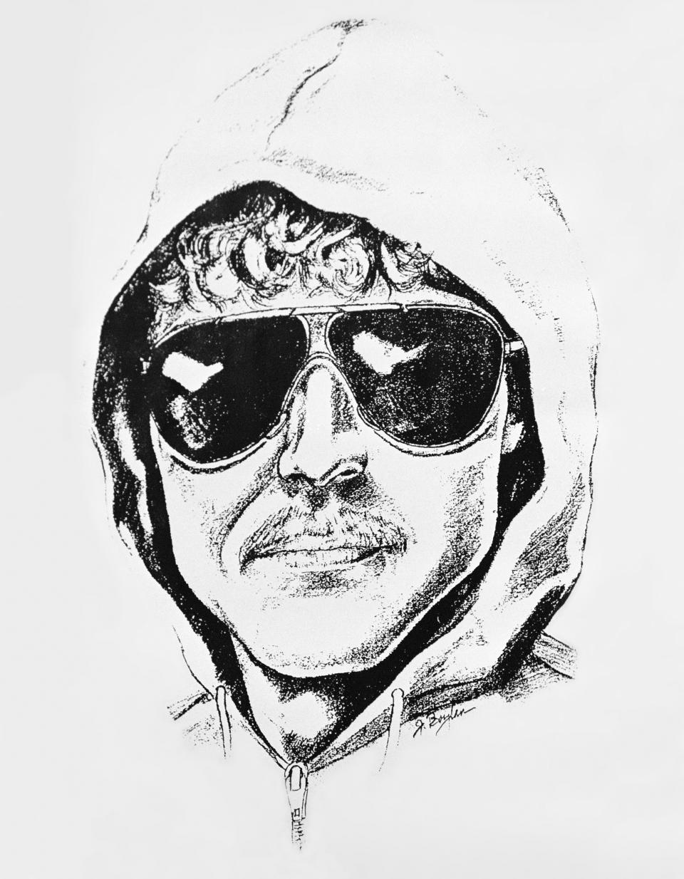Sketch artist Jeanne Boylan’s drawing of the Unabomber suspect - Credit: ASSOCIATED PRESS