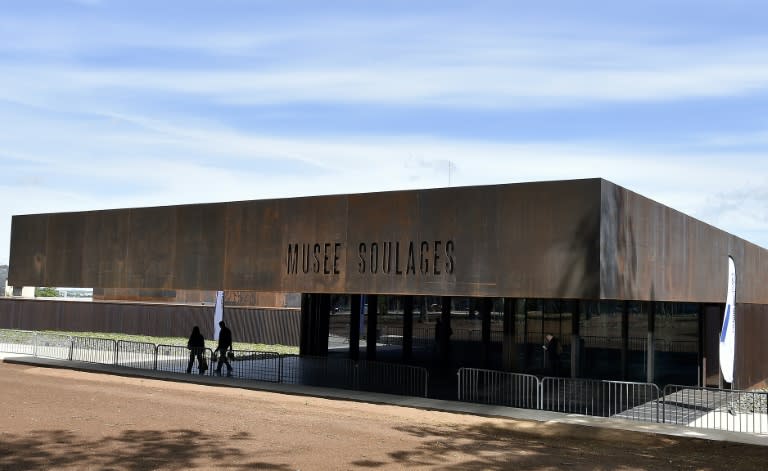 A general view of the Soulages Museum in Rodez in southwestern France, desinged by RCR Arquitectes