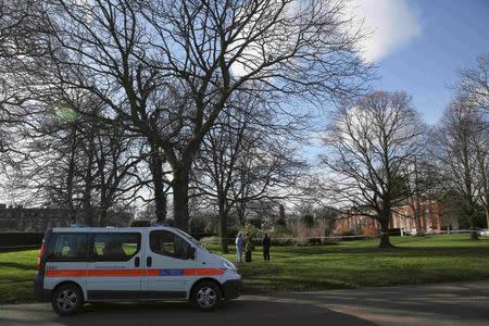A police van is seen near the grounds of Kensington Palace in London, Britain February 9 2016. REUTERS/Neil Hall