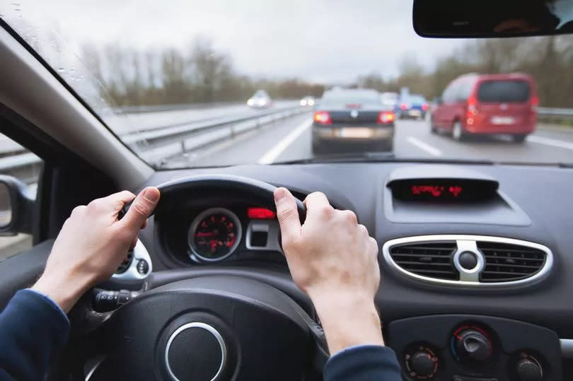 Driving car on the motorway