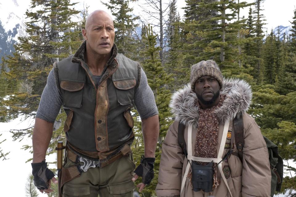 dwayne johnson, the rock, and kevin hart, jumanji the next level