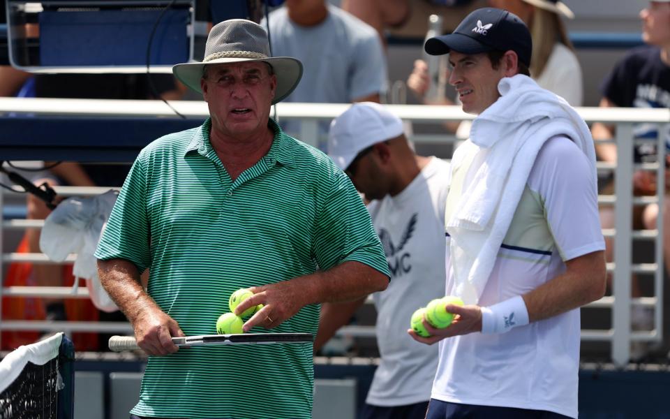 Andy Murray of Great Britain in a practice session with coach Ivan Lendl during previews for the 2022 US Open tennis at USTA Billie Jean King National Tennis Center on August 27, 2022 in the Flushing 
neighborhood of the Queens borough of New York City
Andy Murray splits with coach Ivan Lendl