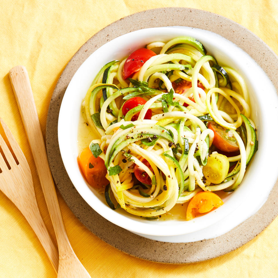 Summer Squash "Noodles" with Tomatoes & Mint