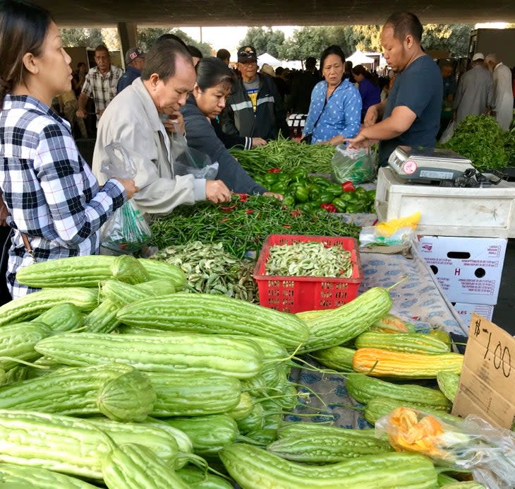 The downtown Asian Farmers Market in Stockton, Calif.