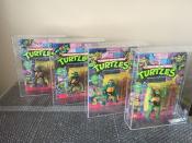 <p>These "heroes in a half shell" first made an appearance as comic book characters in 1984, and a wildly popular animated series soon followed in 1987. Pretty much every kids' birthday party we attended in the late 80s was Teenage Turtle-themed, and plenty of the action figures were gifted. In mint condition, <a href="https://go.redirectingat.com?id=74968X1596630&url=http%3A%2F%2Fwww.ebay.com%2Fitm%2F1988-PLAYMATES-TMNT-TEENAGE-MUTANT-NINJA-TURTLES-10-BACK-AFA-U80-HOLY-GRAIL-%2F322025591699%3Fhash%3Ditem4afa389393%253Ag%253AkuQAAOSwDuJW1v4T&sref=https%3A%2F%2Fwww.countryliving.com%2Fshopping%2Fantiques%2Fg3141%2Fmost-valuable-toys-from-childhood%2F" rel="nofollow noopener" target="_blank" data-ylk="slk:these figures;elm:context_link;itc:0;sec:content-canvas" class="link ">these figures</a> can go for about $550 a piece, with <a href="https://go.redirectingat.com?id=74968X1596630&url=http%3A%2F%2Fwww.ebay.com%2Fitm%2FApril-with-Fan-Club-AFA-85-Extremely-Rare-TMNT-Teenage-Mutant-Ninja-Turtles-%2F131742893768%3Fhash%3Ditem1eac7d06c8%253Ag%253A5ZMAAOSwyjBW2PvP&sref=https%3A%2F%2Fwww.countryliving.com%2Fshopping%2Fantiques%2Fg3141%2Fmost-valuable-toys-from-childhood%2F" rel="nofollow noopener" target="_blank" data-ylk="slk:rarer pieces;elm:context_link;itc:0;sec:content-canvas" class="link ">rarer pieces</a> being offered for as high as $5,000. </p>