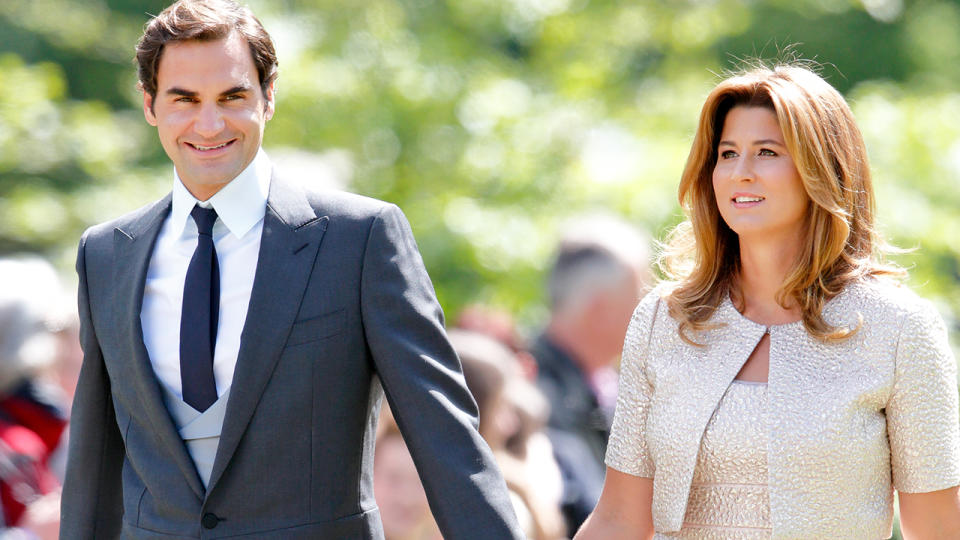 Roger Federer and Mirka, pictured here at Pippa Middleton and James Matthews' wedding in 2017.