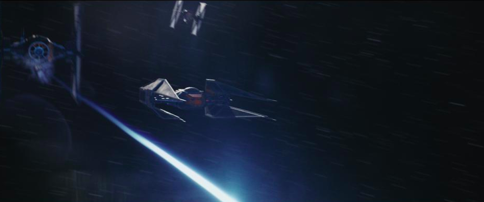 <p>Kylo Ren will be headed into battle with this new starfighter, a new ship designed with elements of Darth Vader’s original TIE fighter, the Advance X1.<br>(Credit: Lucasfilm) </p>