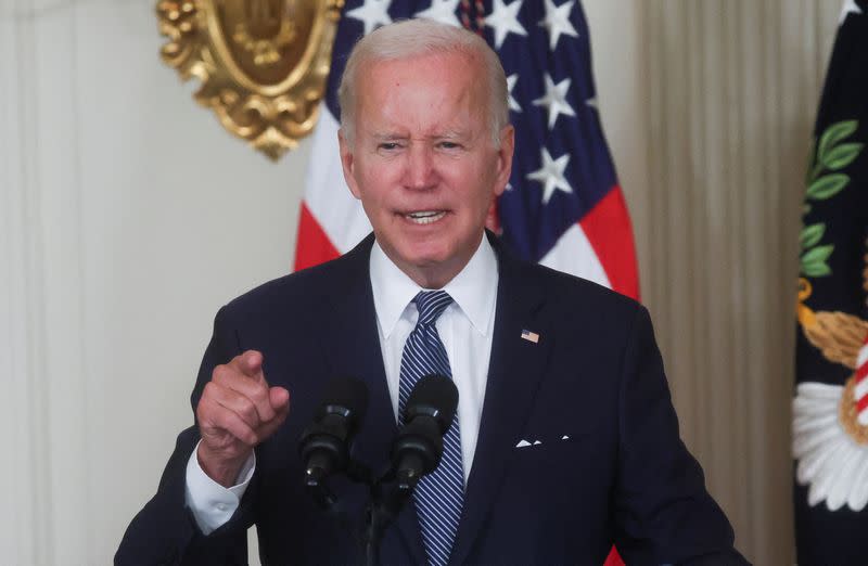 U.S. President Joe Biden signs "The Inflation Reduction Act of 2022" at the White House in Washington