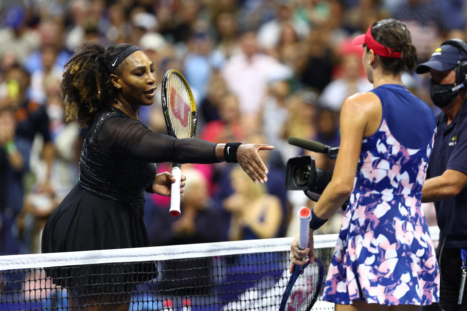 「小威」Serena Williams在2022美網女單第3輪輸給Ajla Tomlijanovic。（Photo by Elsa/Getty Images）