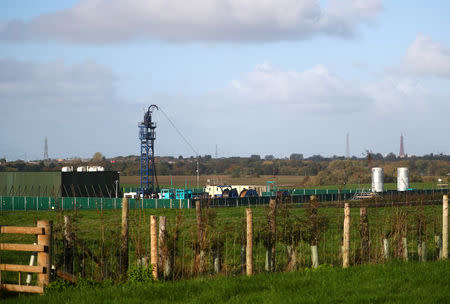 FILE PHOTO: Cuadrilla's Preston Road fracking site is seen near Blackpool, Britain, October 22, 2018. REUTERS/Hannah McKay/File Photo