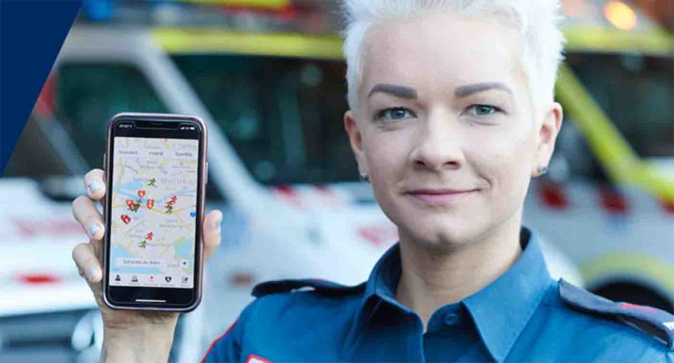 Paramedics will take over from a bystander who has begun CPR after being alerted to an emergency with the GoodSAM mobile phone app.