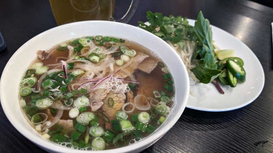 The Pho with beef brisket at Pho Ben in York.
