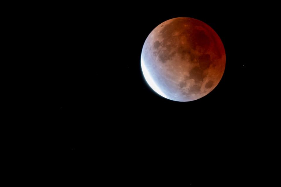A view of the lunar eclipse on Nov. 19, 2021, from West Price Hill.