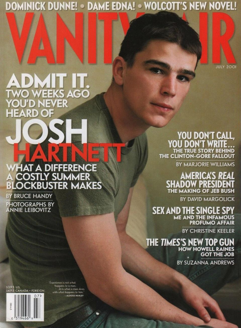 Hartnett on the cover of ‘Vanity Fair’ in 2001 (Condé Nast)