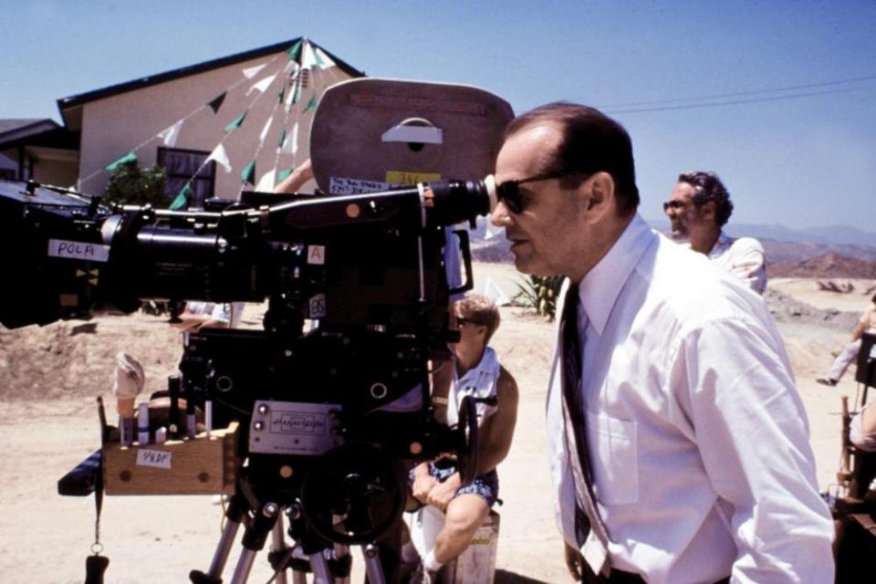 Jack Nicholson behind the camera on The Two Jakes. (Paramount)