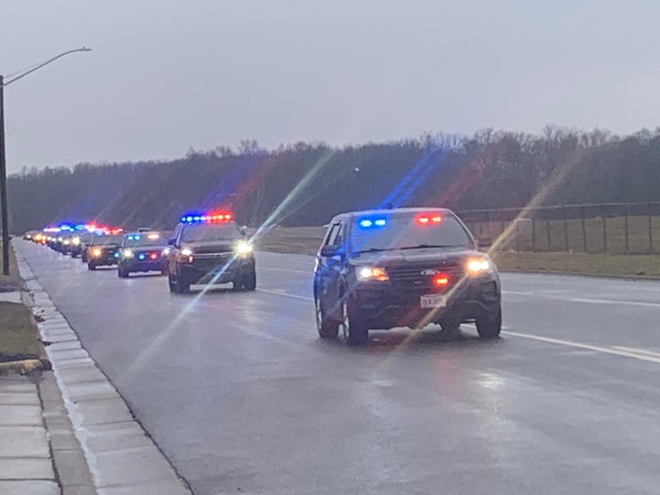 Law enforcement agencies across the Miami Valley and Ohio gathered in Richmond, Indiana Saturday to say goodbye to Preble County Sheriff’s Deputy Joshua Hamilton.