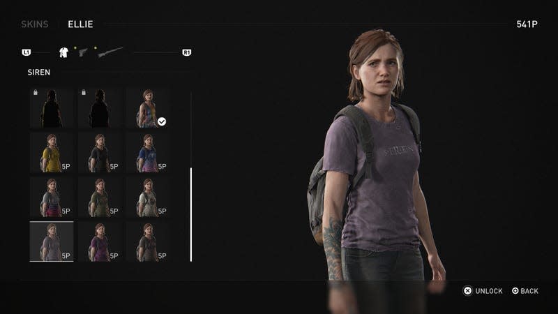 Ellie wears a Siren shirt.