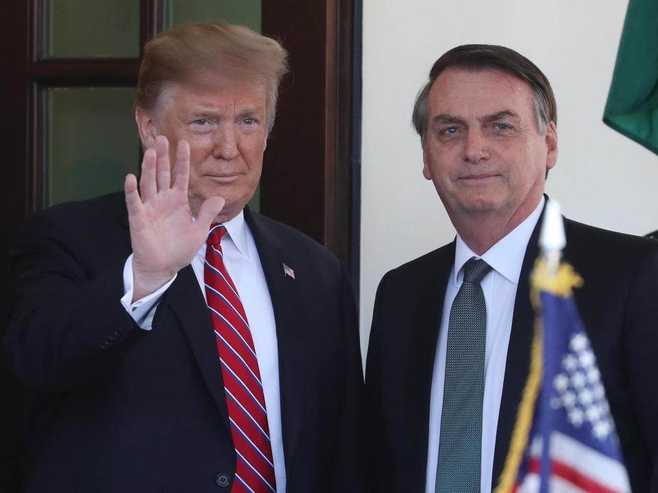 Trump and Bolsonaro: US president lavishes praise on far-right leader and says he wants Brazil to join Nato