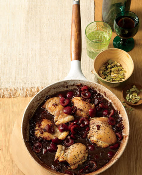 Pan-Seared Chicken Thighs with Balsamic-Cherry Sauce