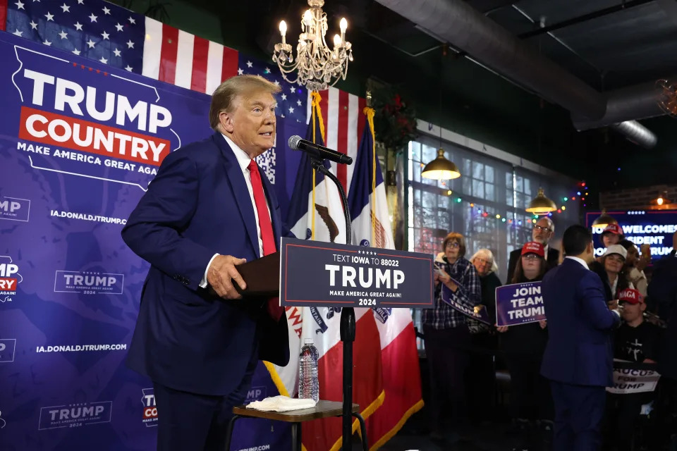 Former President Donald Trump speaks at a campaign event in Ankeny, Iowa, on Dec. 2, 2023. / Credit: Getty Images