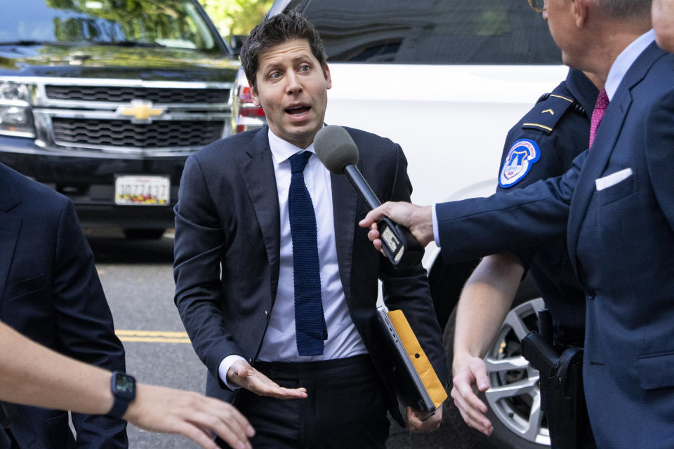 OpenAI CEO Sam Altman, maker of ChatGPT and CEO of OpenAI, arrives for a closed-door gathering of leading tech CEOs to discuss the priorities and risks surrounding artificial intelligence and how it should be regulated, on Capitol Hill in Washington, Wednesday, Sept. 13, 2023. (AP Photo/Jacquelyn Martin)