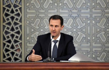 FILE PHOTO: Syrian President Bashar al-Assad as seen in Damascus, Syria November 14, 2017. SANA/Handout via REUTERS