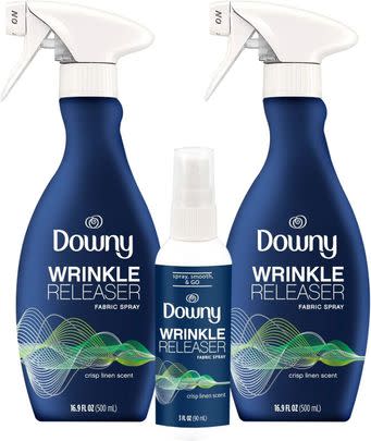 Downy Wrinkle Releaser if you forgot to iron your shirt