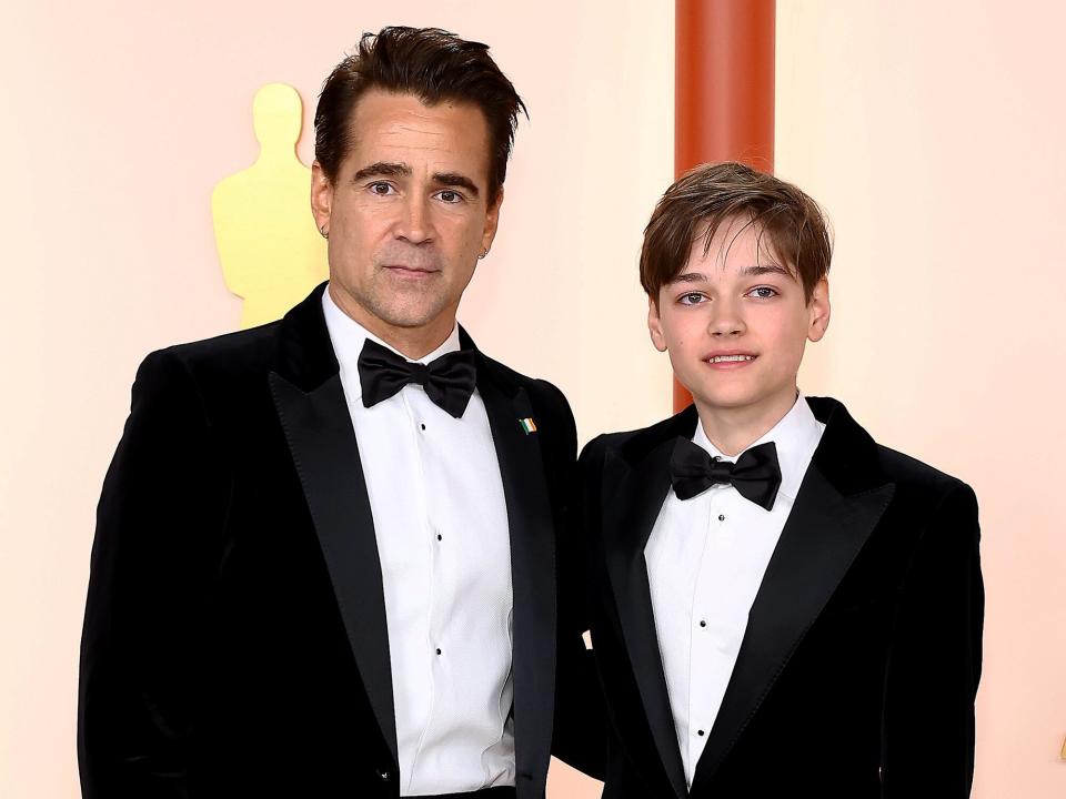 Colin Farrell and Henry Tadeusz Farrell attend the 95th Annual Academy Awards on March 12, 2023 in Hollywood, California