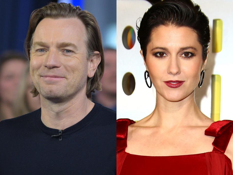 On the left: Ewan McGregor appearing on "Good Morning America" in February 2020. On the right: Mary Elizabeth Winsteadl at the world premiere of "Birds of Prey" in London in January 2020.