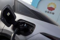 FILE PHOTO: PetroChina EV charging station in Beijing