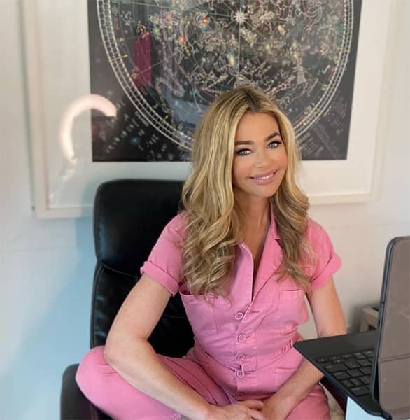 Denise Richards wearing pink