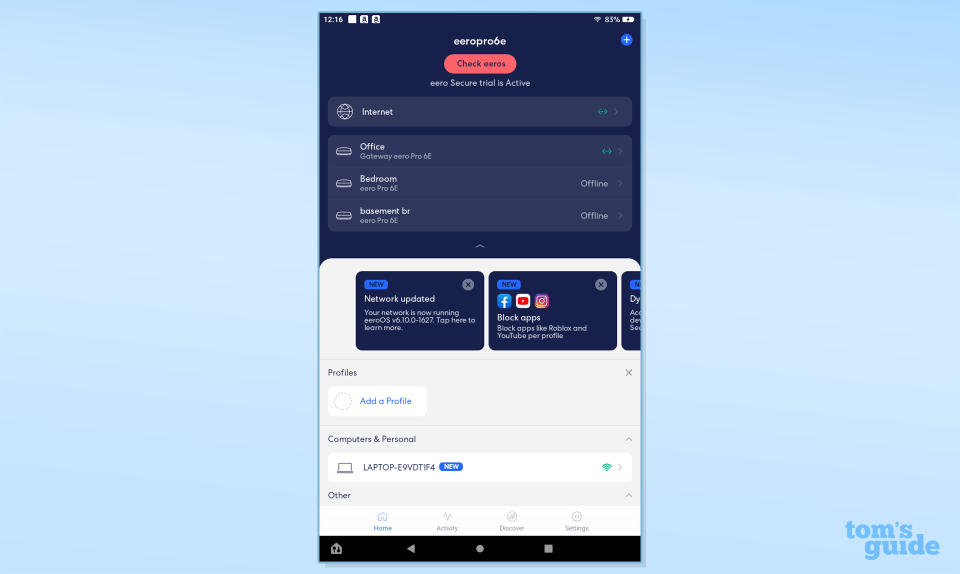 Eero Pro 6e app screenshot