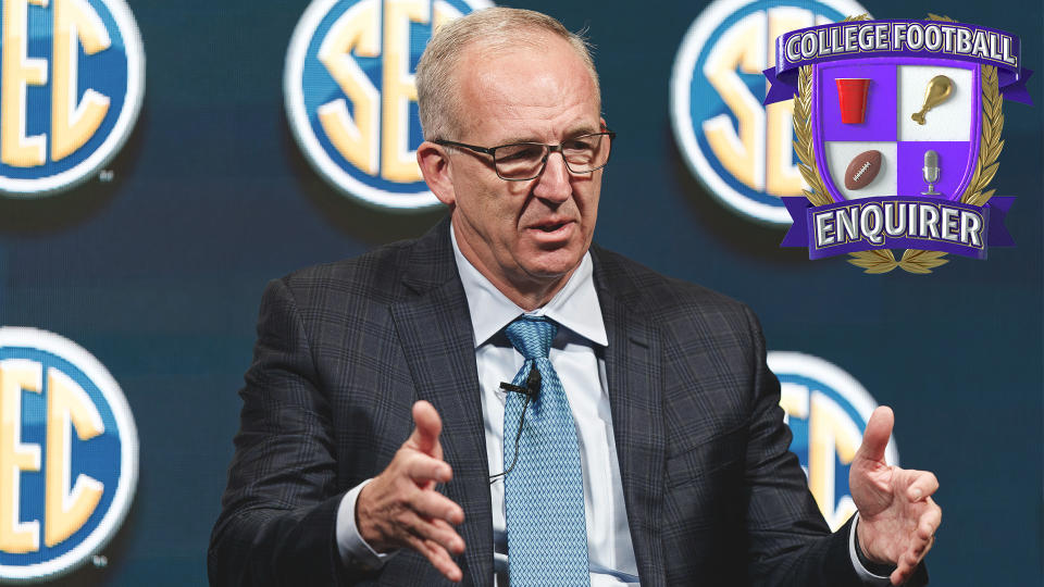 SEC commissioner Greg Sankey speaks with the media
Marvin Gentry-USA TODAY Sports