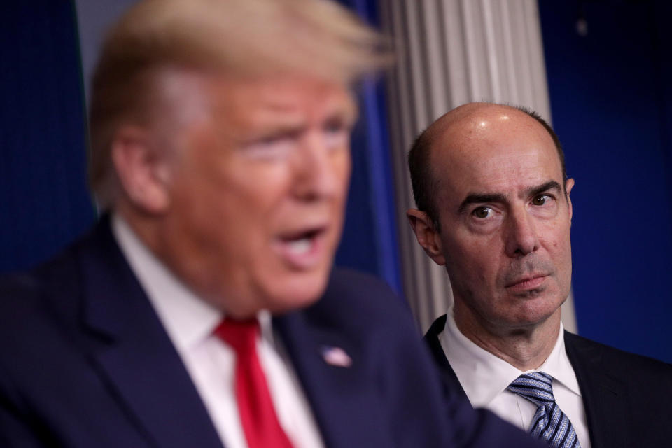 Labor Secretary Eugene Scalia, pictured in April, is overseeing a department that has been lax in enforcing worker protections during the coronavirus crisis, according to a watchdog report. (Photo: Alex Wong via Getty Images)