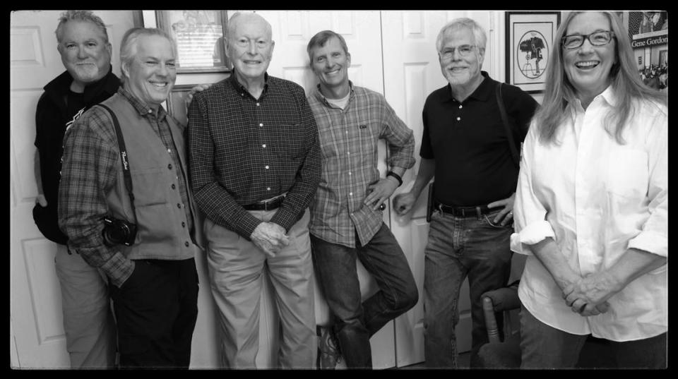 Former Star-Telegram photographers (from left) Ron Jenkins, Ron T. Ennis, Gene Gordon, Ralph Lauer, Rodger Mallison, and Joyce Marshall. (2019)