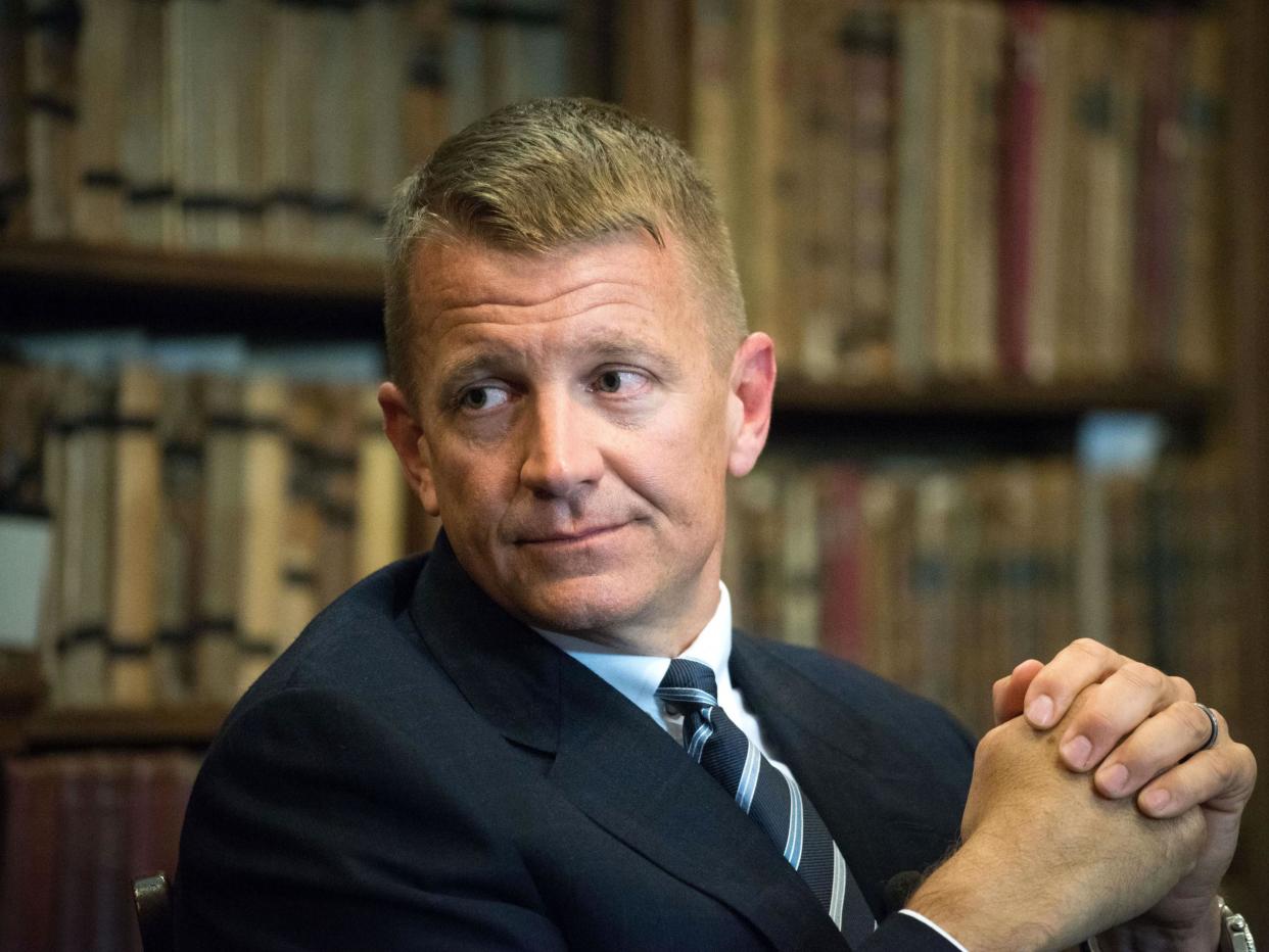 Erik Prince, the founder of Blackwater, at the Oxford Union: Rex Features
