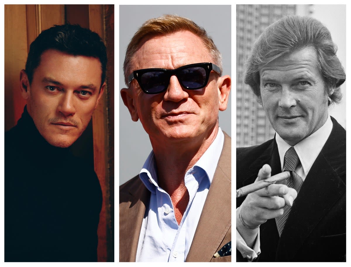 Luke Evans, Daniel Craig, and Roger Moore (Ed Cooke and Getty Images)