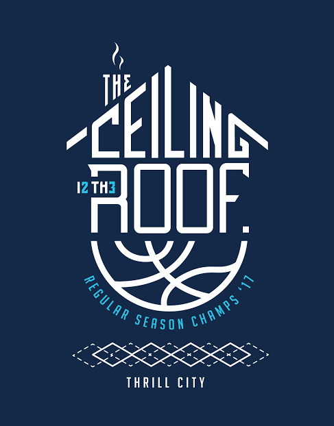 Thrill City’s take on “the ceiling is the roof” t-shirts. Photo courtesy of Ryan Cocca.