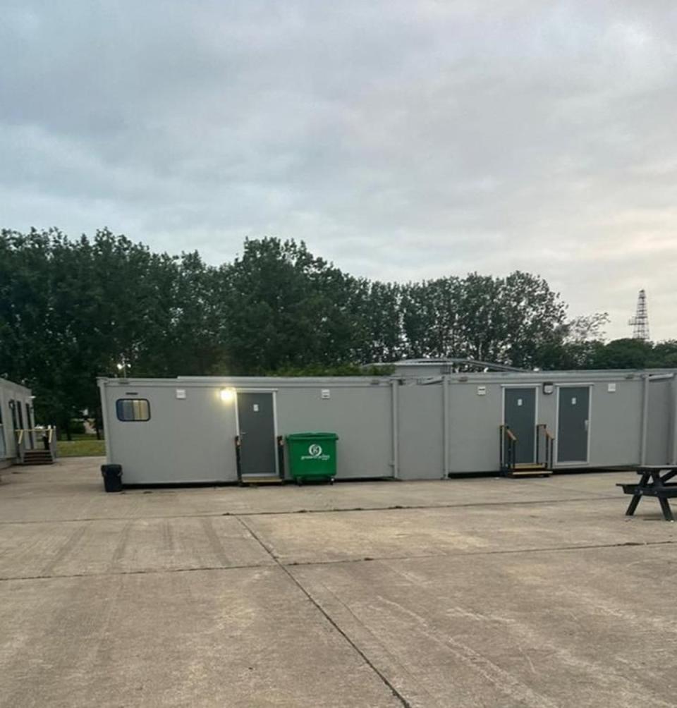 Portacabins have been installed at Wethersfield to house asylum seekers (Supplied)