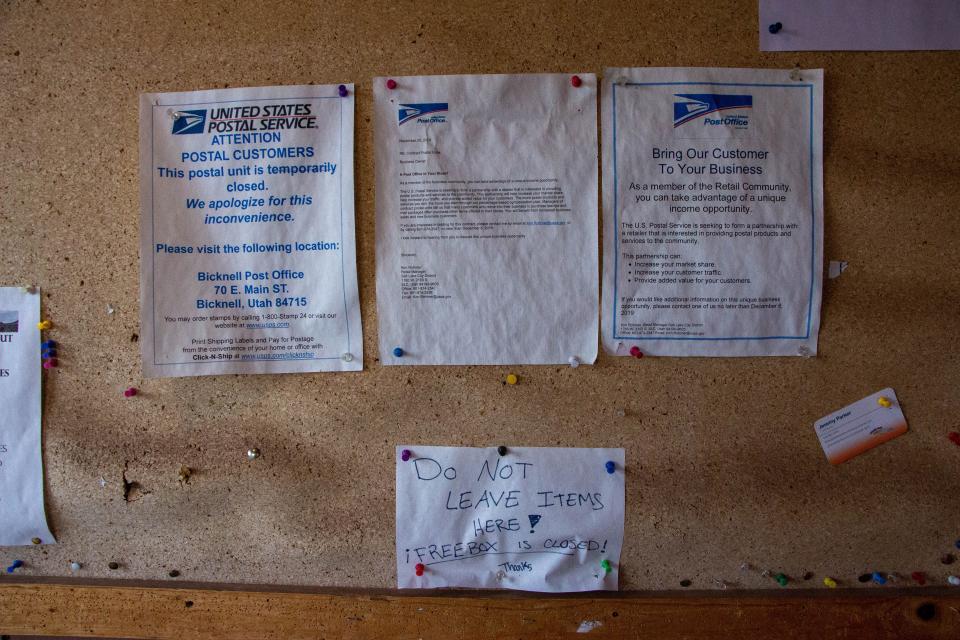 Torrey, Utah does not have a post office after the United States Postal Service closed the only location, now abandoned, for the gateway town to Capitol Reef National Park.