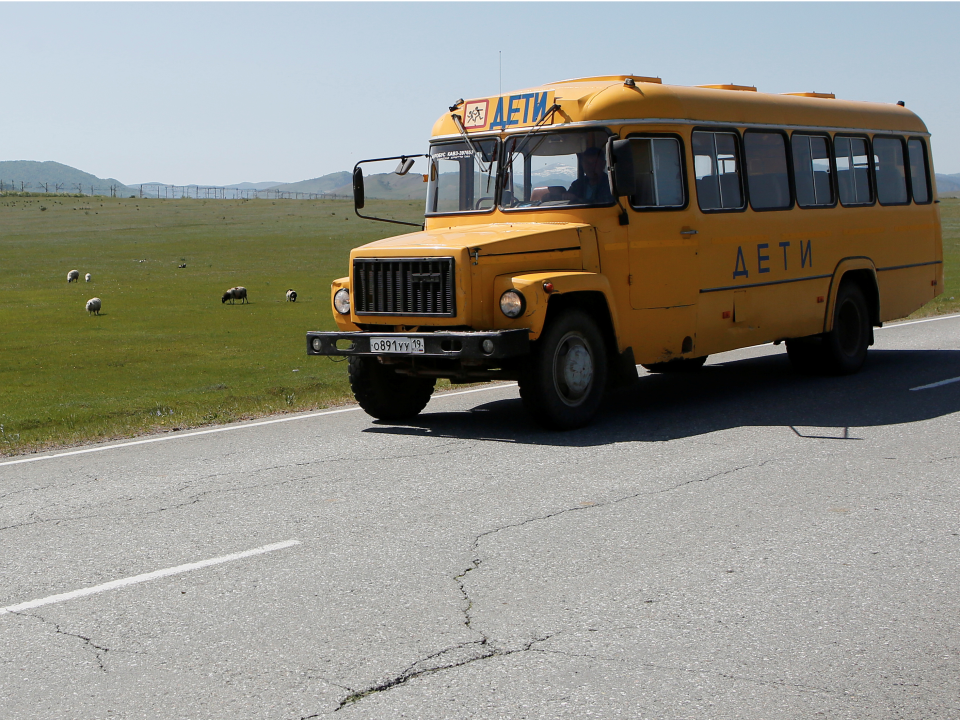 Russia school bus farm