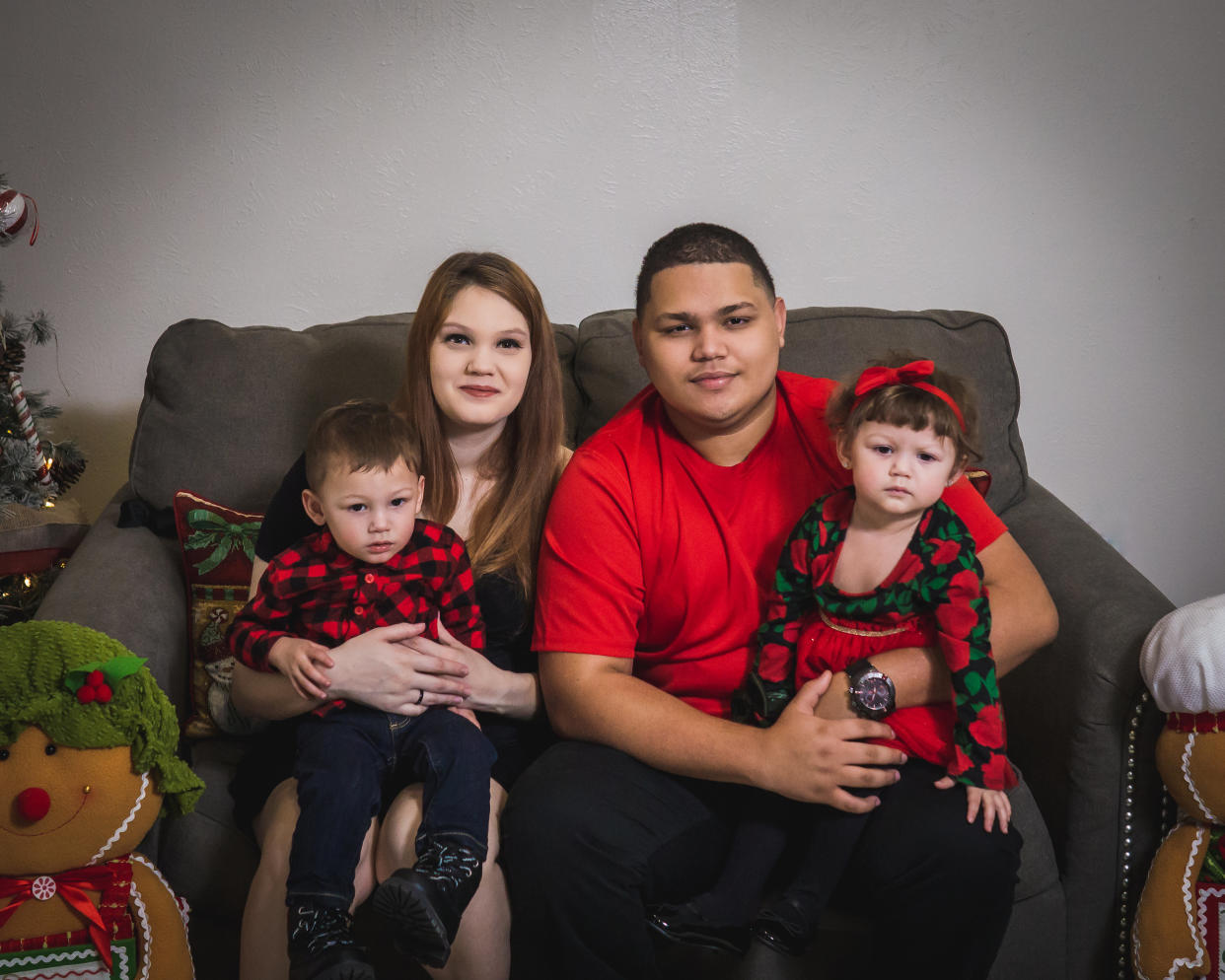 Kenrrik and Maggie Rojas with their first pair of twins Lola and Kenny Jr. 