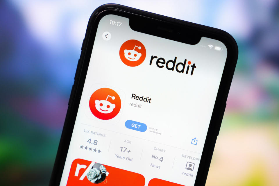 CHINA - 2023/05/22: In this photo illustration, the Reddit app logo is displayed in the App Store on an iPhone. (Photo Illustration by Sheldon Cooper/SOPA Images/LightRocket via Getty Images)