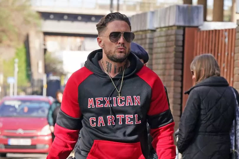 Stephen Bear leaves Chelmsford Crown Court, Essex, after the adjournment of a confiscation hearing following his conviction after he posted a CCTV video of he and The Only Way Is Essex star Georgia Harrison having sex