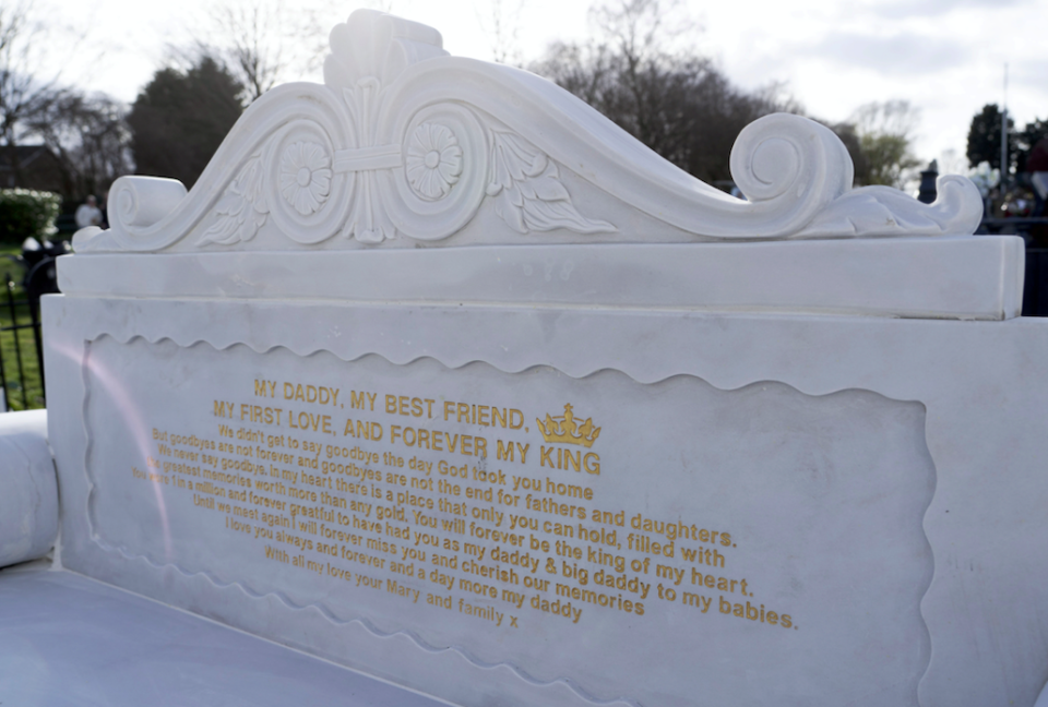 It is believed Willy Collins' family may have paid £200,000 to create the headstone. (SWNS)