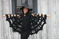 <p>Whether it's for a girl little or a big, this bewitching, simple-to-make spiderweb cape will be the focal point of any Halloween costume. Top off the look with a peaked hat or a big fake spider on the back of the cape for extra fun.</p><p><strong>Get the tutorial at <a href="https://www.deliacreates.com/no-sew-halloween-spiderweb-cape-tutorial/" rel="nofollow noopener" target="_blank" data-ylk="slk:Delia Creates;elm:context_link;itc:0;sec:content-canvas" class="link ">Delia Creates</a>.</strong></p><p><a class="link " href="https://www.amazon.com/Tijeras-Singer-pulgadas-comodidad-paquete/dp/B000YZ8RGA/ref=asc_df_B000YZ8RGA/?tag=syn-yahoo-20&ascsubtag=%5Bartid%7C10050.g.23785711%5Bsrc%7Cyahoo-us" rel="nofollow noopener" target="_blank" data-ylk="slk:SHOP FABRIC SCISSORS;elm:context_link;itc:0;sec:content-canvas">SHOP FABRIC SCISSORS</a><br></p>