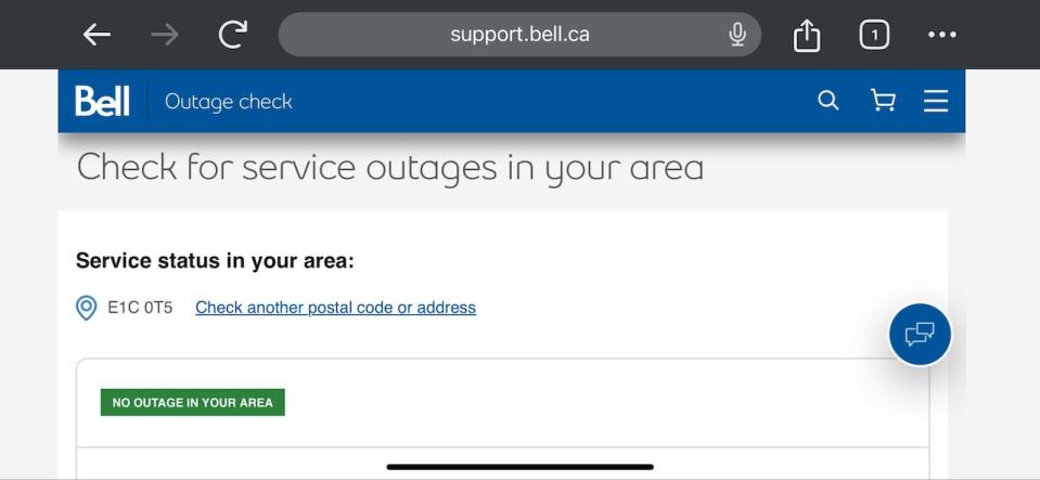 Despite not having phone service for a week, Bell Aliant's outage map reports no problems for 270 John Street in Moncton.