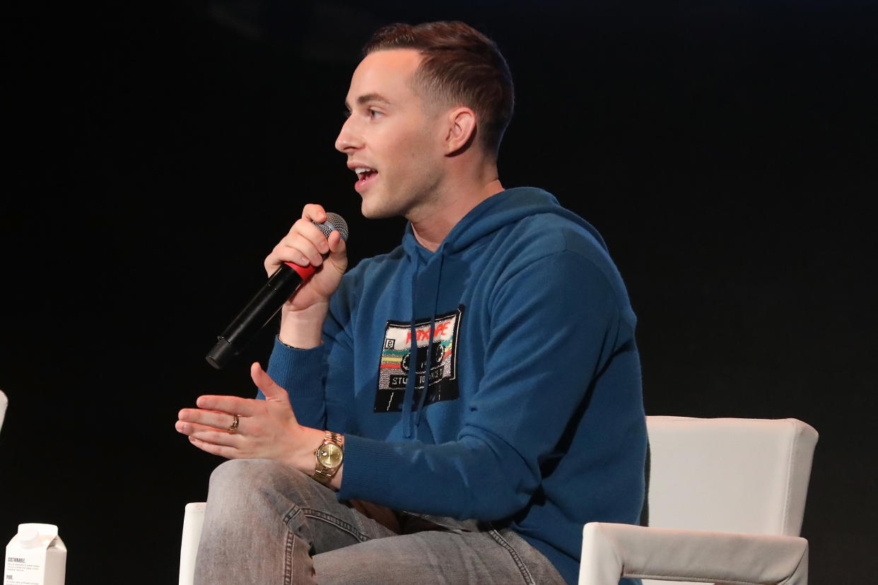 DETROIT, MICHIGAN - OCTOBER 28: Adam Rippon speaks during the Forbes 30 Under 30 Summit at Detroit Masonic Temple on October 28, 2019 in Detroit, Michigan. (Photo by Taylor Hill/Getty Images)